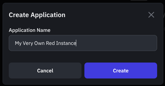The new application form filled in.