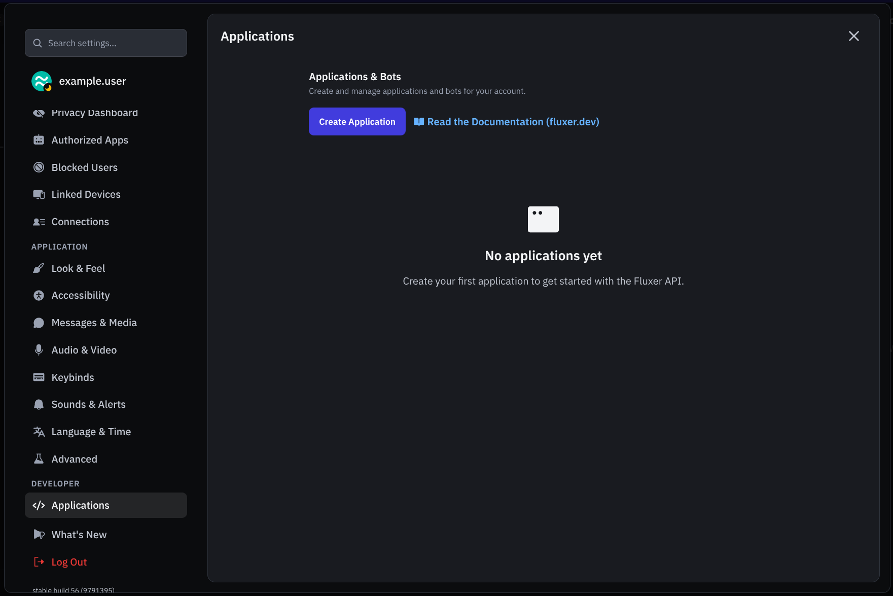 The Applications tab.